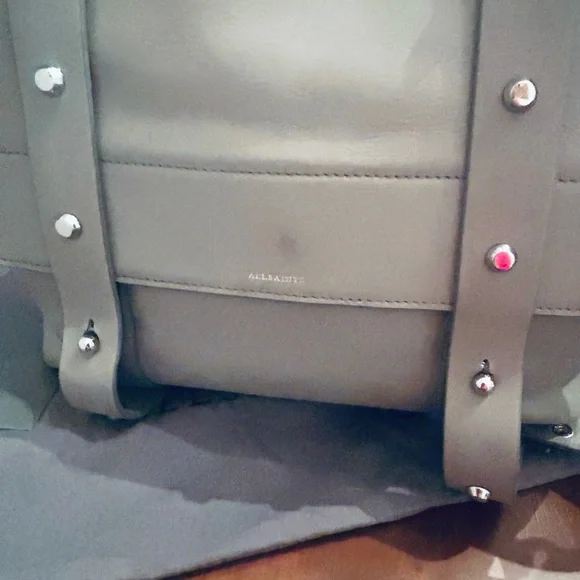 All Saints Gray Leather top handle, backpack and crossbody Studded - Picture 8 of 16